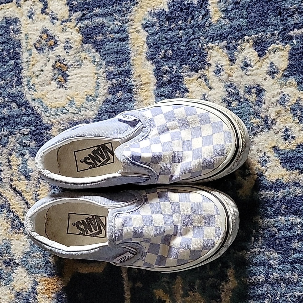 Vans size 11 purple and white